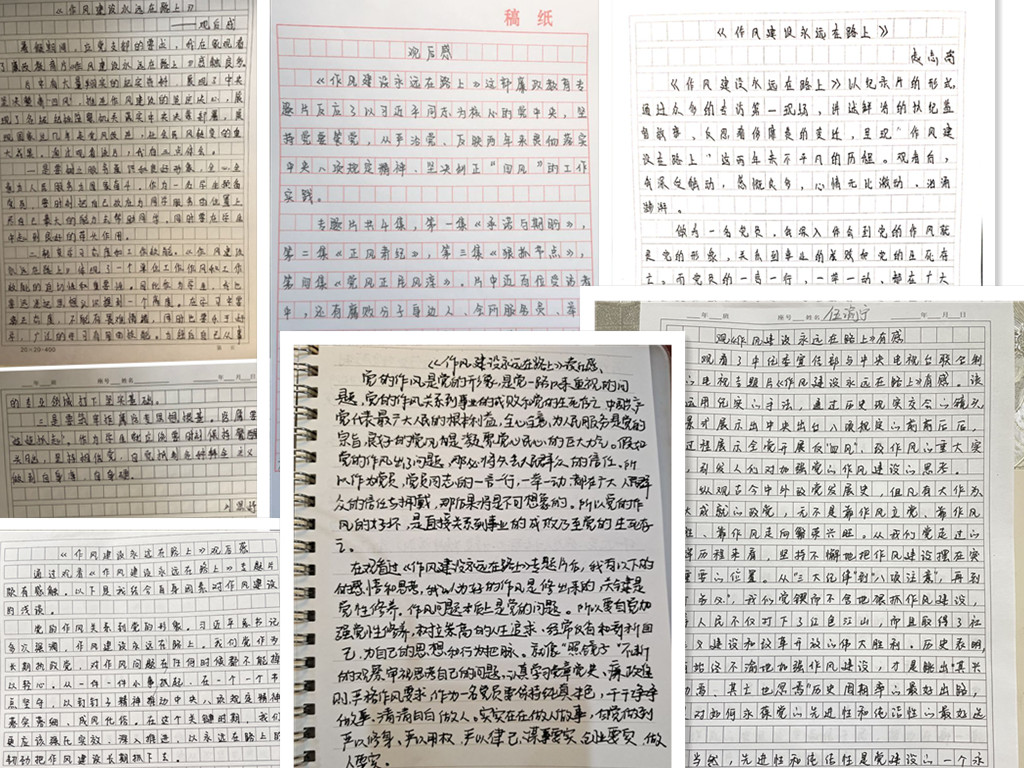 学生第五党支部部分同志撰写的观后感